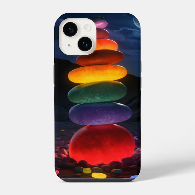 Capa de telefone Mágica: Design de Pedras Iluminad (Verso)