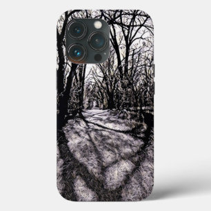 Capa de telefone Negra e Branca Inspirada no Hallo