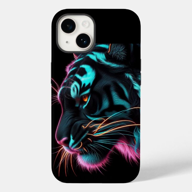 Capa de telefone Neon Tiger/iPhone 14 Caso (Verso)