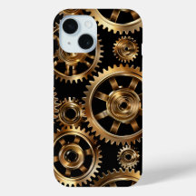 Capa de telefone ouro de engrenagens Steampunk