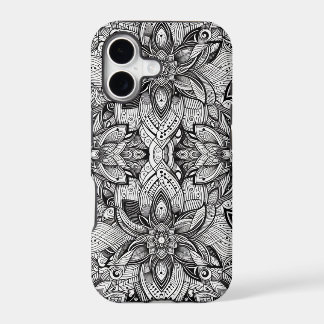 Capa de telefone padrão preto e branco
