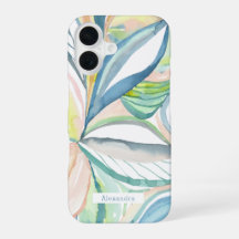 Capa de telefone personalizada com aquarela botâni