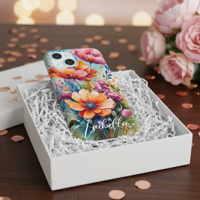 Capa de Telefone Personalizada com Design Floral (Criador carregado)