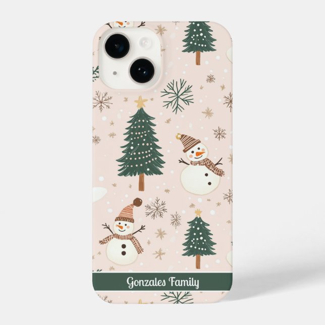 Capa de telefone personalizada de boneco de neve d (Verso)