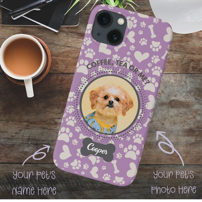 Capa de telefone Personalizada de Foto e Nome de P (Personalized phone case with your pet's photo and name.)