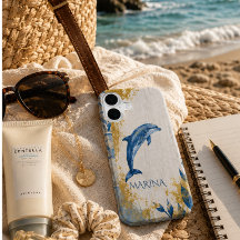 Capa de telefone personalizada de golfinho costeir