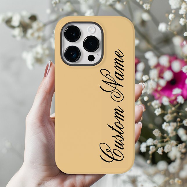Capa de telefone Personalizada de Pêssego Suave pa (minimalist phone case, peach beige phone case, custom name phone case, personalized phone case gift,)