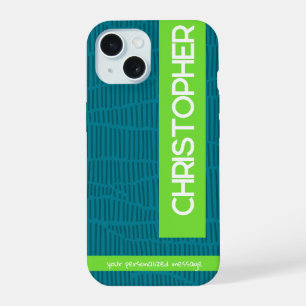 Capa de Telefone Personalizada Nome Verde Moderno