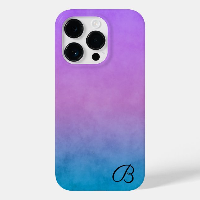 Capa de telefone personalizada roxa e turquesa (Verso)