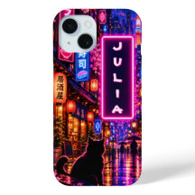 Capa de telefone personalizada Tokyo Neon com nome