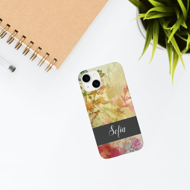 Capa de telefone Personalizada Vintage Flora Grung (Vintage Flora Grunge Custom Phone Case)