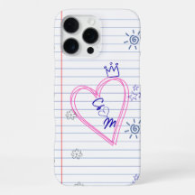 Capa de telefone personalizável com rabiscos de bl