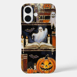 Capa de Telefone Prateleira de Livros de Halloween