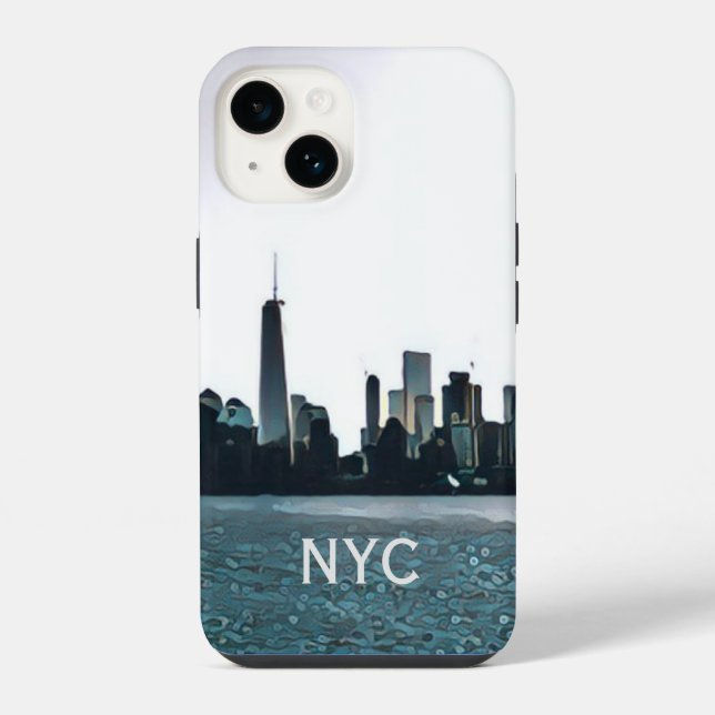 Capa de telefone preta e branca de NYC (Verso)