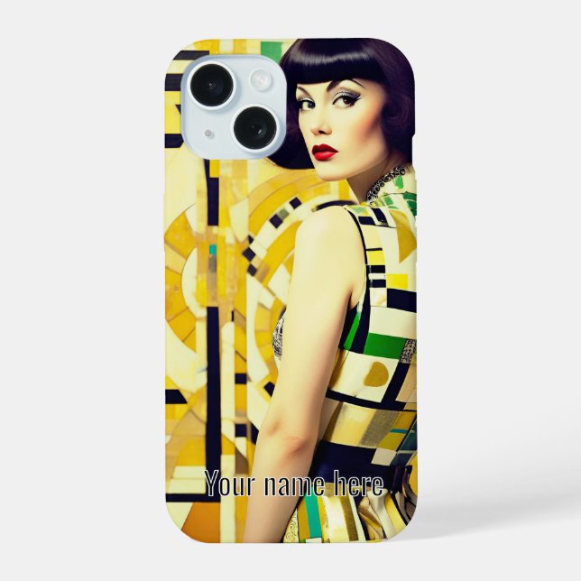 Capa de telefone RETRO BELEZA GEOMÉTRICA AMARELO V (Verso)