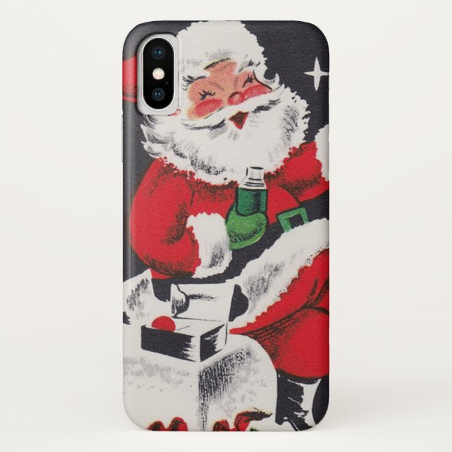 Capa de telefone retro dez do papai noel do natal (Verso)