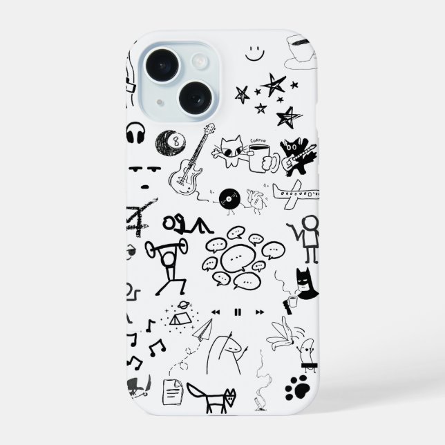 Capa de Telefone Retro Doodle (Verso)
