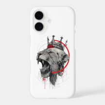 Capa de telefone Roaring Crowned Lion Trash Polka