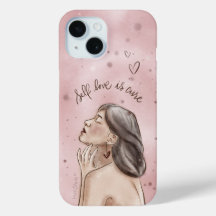 Capa de telefone Self Love | Rapariga a rosa