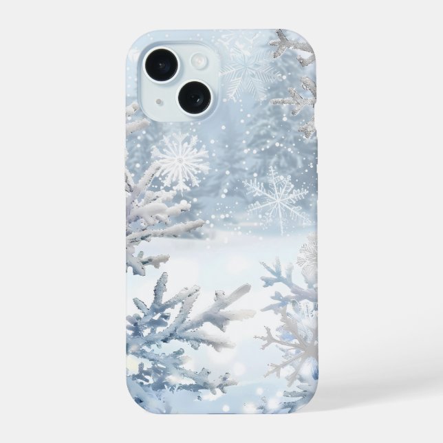 Capa de Telefone Serenidade da Floresta Nevada (Verso)