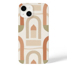 Capa de telefone tons terrosos arcos mínimos