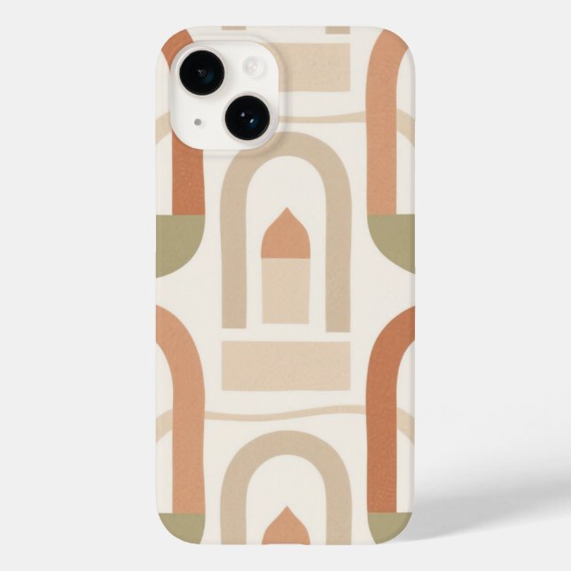 Capa de telefone tons terrosos arcos mínimos (Verso)