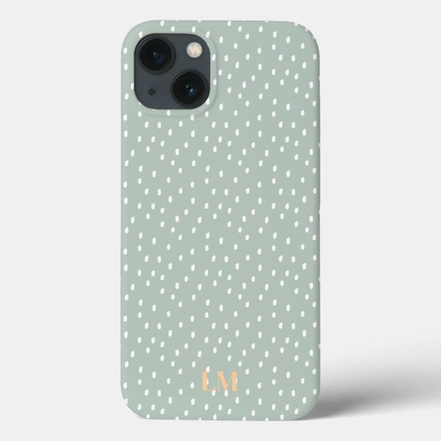 Capa de Telefone Verde com Pontos Personalizados (Verso)
