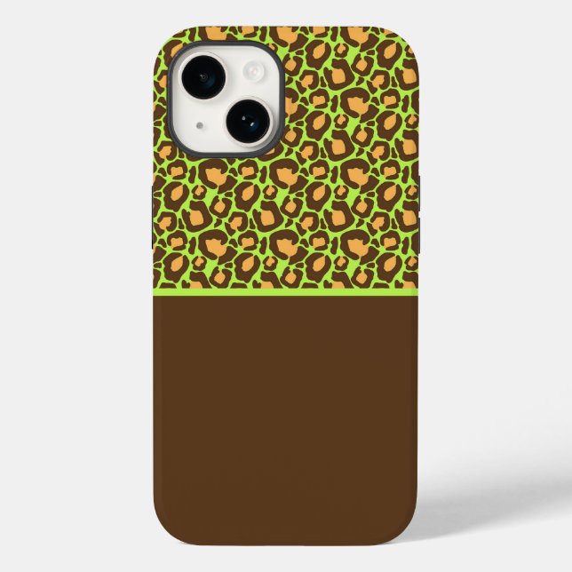 Capa de telefone verde limão e Impressão castanho (Verso)