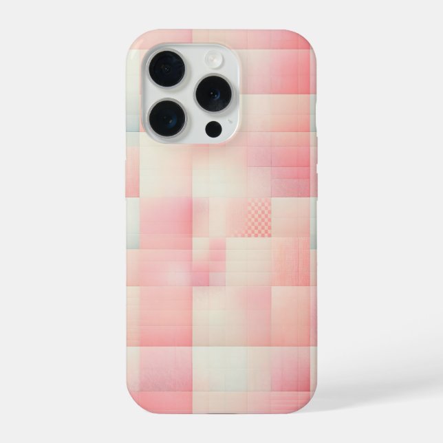 Capa de Telefone Xadrez com Gradiente Pastel Rosa  (Verso)