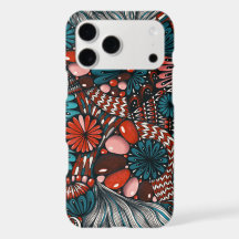 Capa de telefone Zentangle Abstrato em Azul Turque