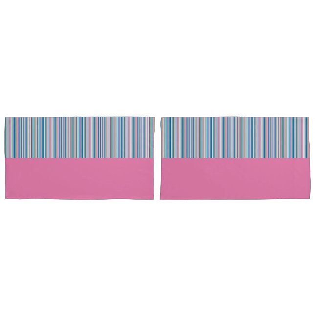 Capa de Travesseiro Cores - Listras de Doces Rosa  (Frente - conjunto)