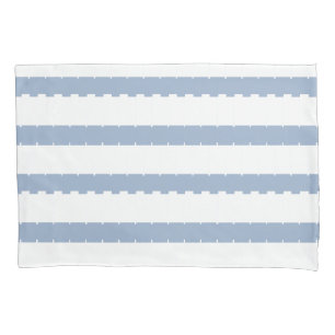Capa de Travesseiro Listra Branco e Azul
