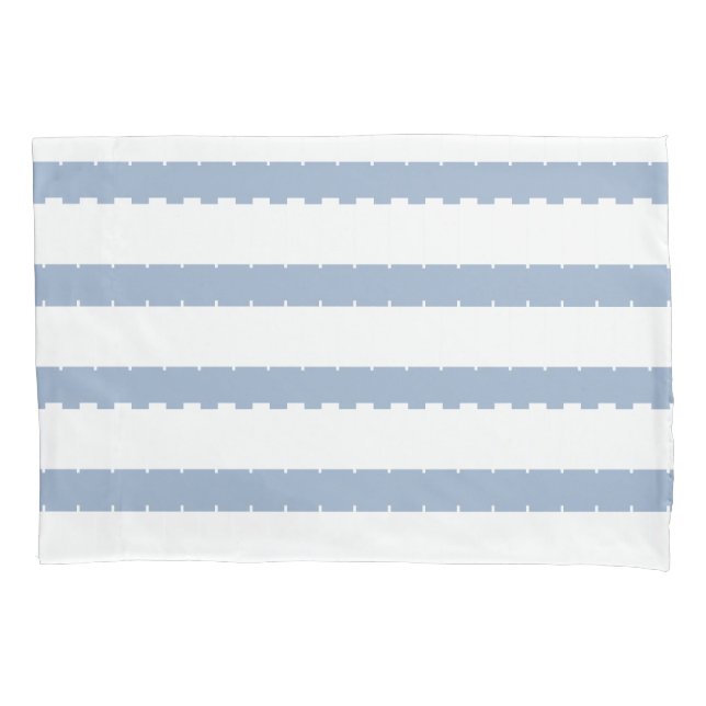 Capa de Travesseiro Listra Branco e Azul (Frente)