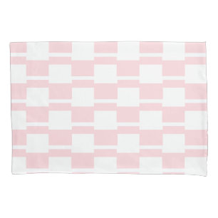 Capa de Travesseiro Listra Branco e Rosa Quadrado