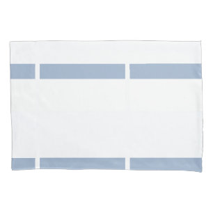 Capa de Travesseiro Listrada Branca e Azul