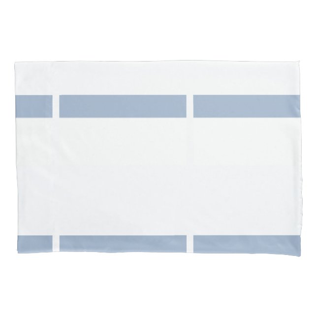 Capa de Travesseiro Listrada Branca e Azul (Frente)