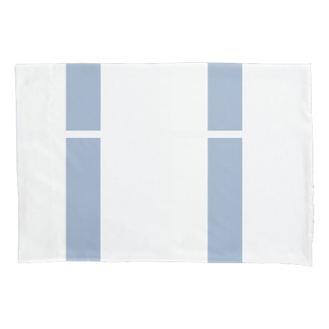 Capa de Travesseiro Listrada Branca e Azul (Frente)