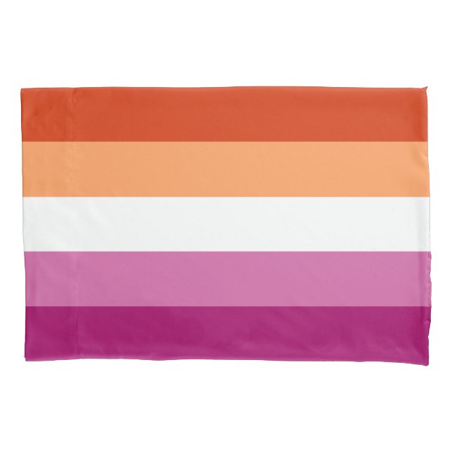 Capa de Travesseiro Padrão Bandeira Lésbica (Frente)