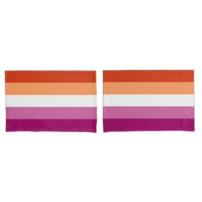 Capa de Travesseiro Padrão Bandeira Lésbica (Frente - conjunto)