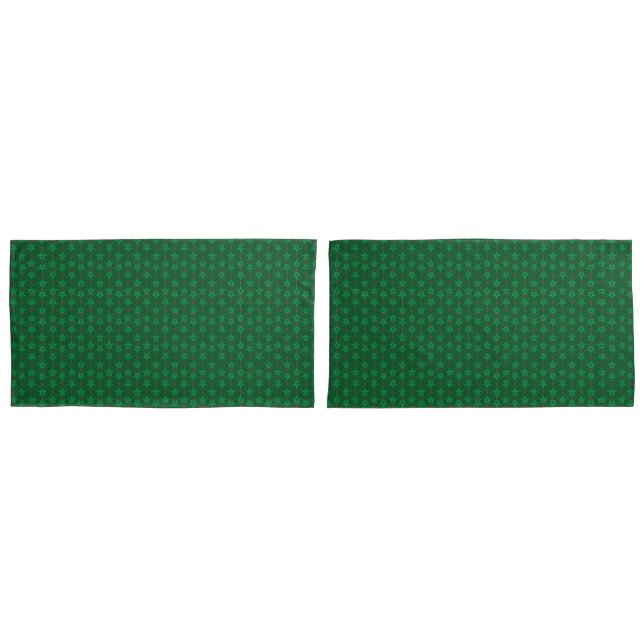 Capa de Travesseiro Rei Verde Mid Mod Garland (Frente - conjunto)