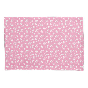 Capa de Travesseiro Rosa de Botão de Flor Fofa