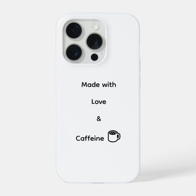 Capa engraçada para iPhone 15 Pro - Feita com Amor (Verso)