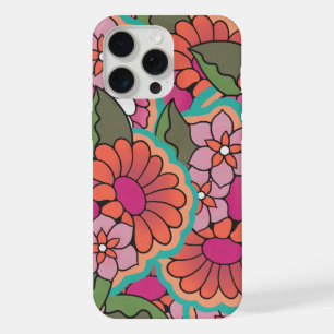 Capa floral retrô para iphone 15 pro max.