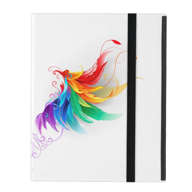 Capa iPad Asas Fluffy Rainbow (Frente fechado)