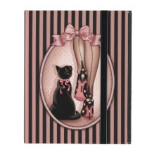 Jovem mulher elegante e gato preto