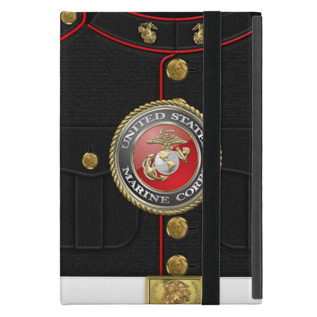 Capa iPad Mini Emblema do USMC & uniforme [3D] (Frente fechado)