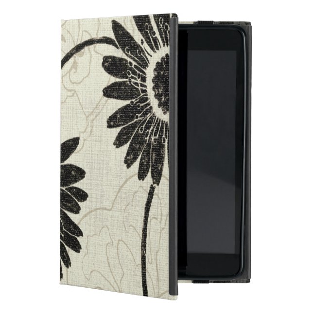 Capa iPad Mini Flores preto e branco (Frente)