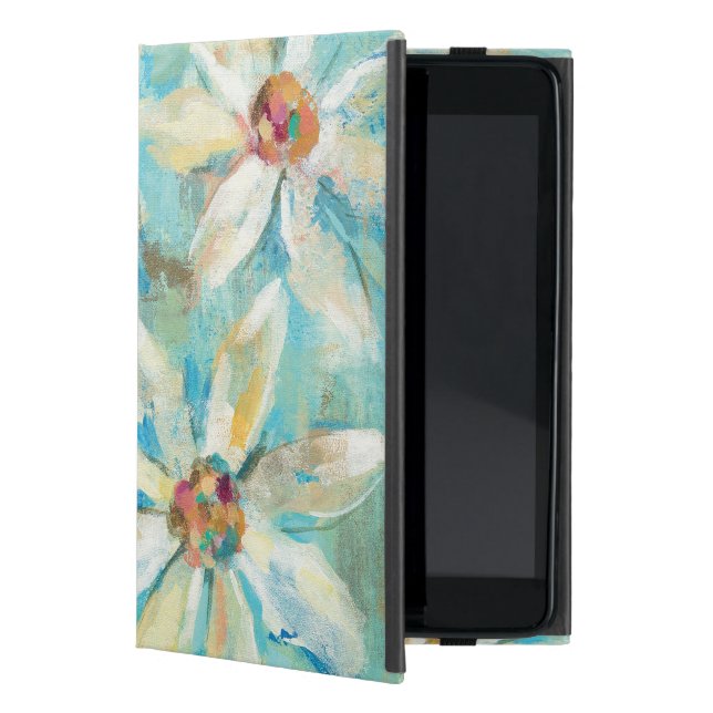Capa iPad Mini Margaridas brancas no azul (Frente)