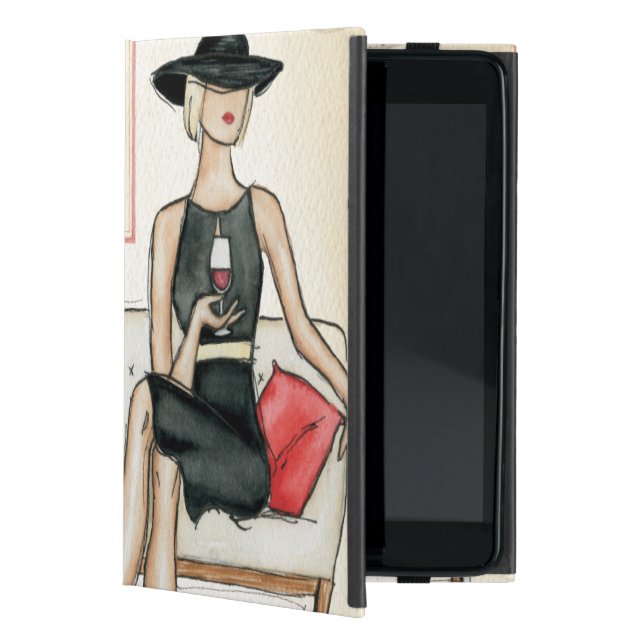 Capa iPad Mini Vinho tinto do bebendo da mulher (Frente)