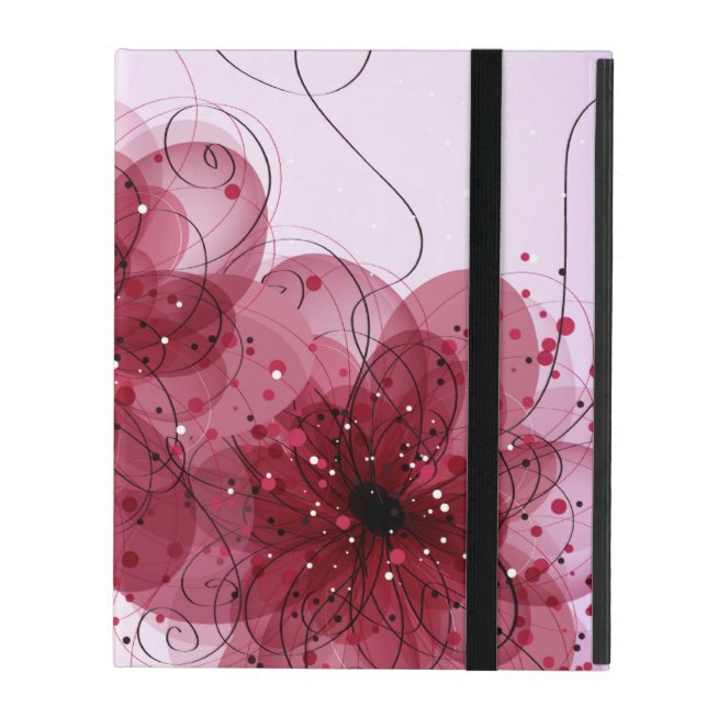 Capa iPad O rosa floresce a caixa do iPad do iCase de Powis (Frente fechado)